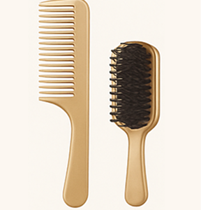 Gold Comb & Brush Set